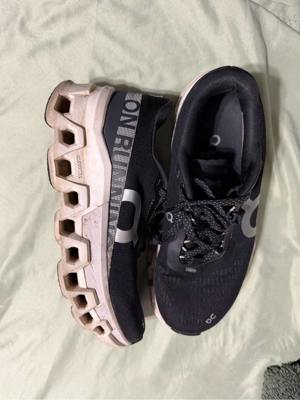 On Running Women’s Black and White Cloudtec Athletic Shoes